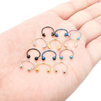 12PCS Basic Stainless steel Horseshoe Ring Set