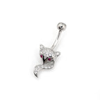Fox CZ S925 Sterling Silver Belly Ring
