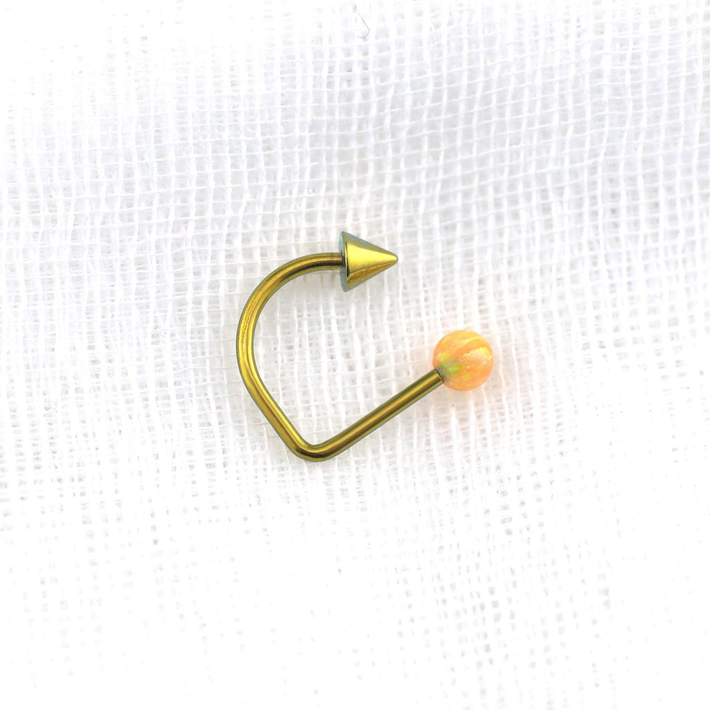 Opal Spike Titanium Internally Threaded U-Ring