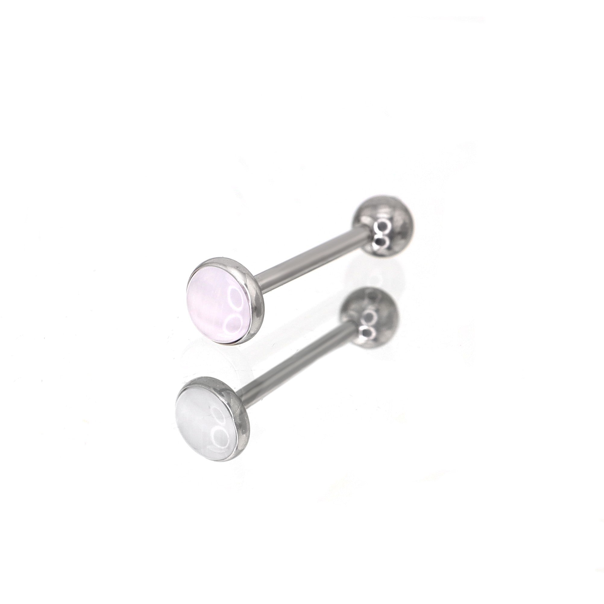 Moonstone Titanium tongue stud