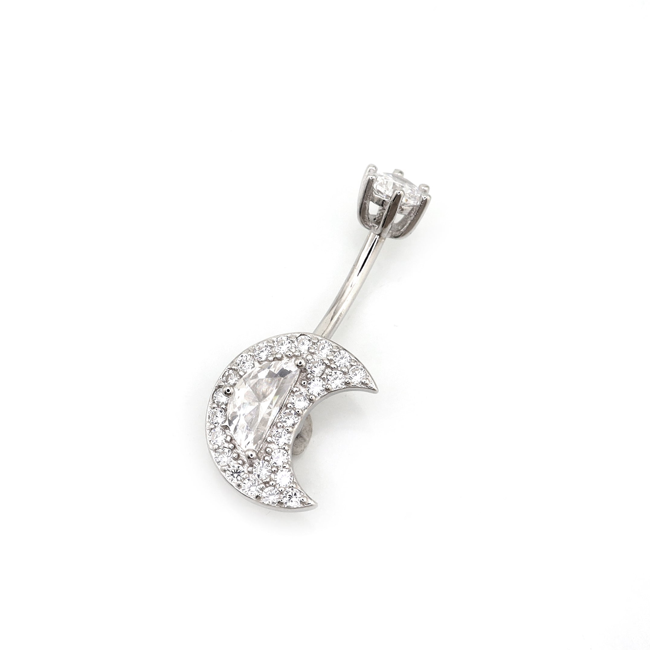 Moon CZ S925 Sterling Silver Belly Ring