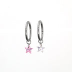Star Rainbow CZ Pendant Titanium Segment Hoop