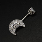 Moon CZ S925 Sterling Silver Belly Ring