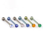 Agate Ball Internally Threaded Titanium Barbell