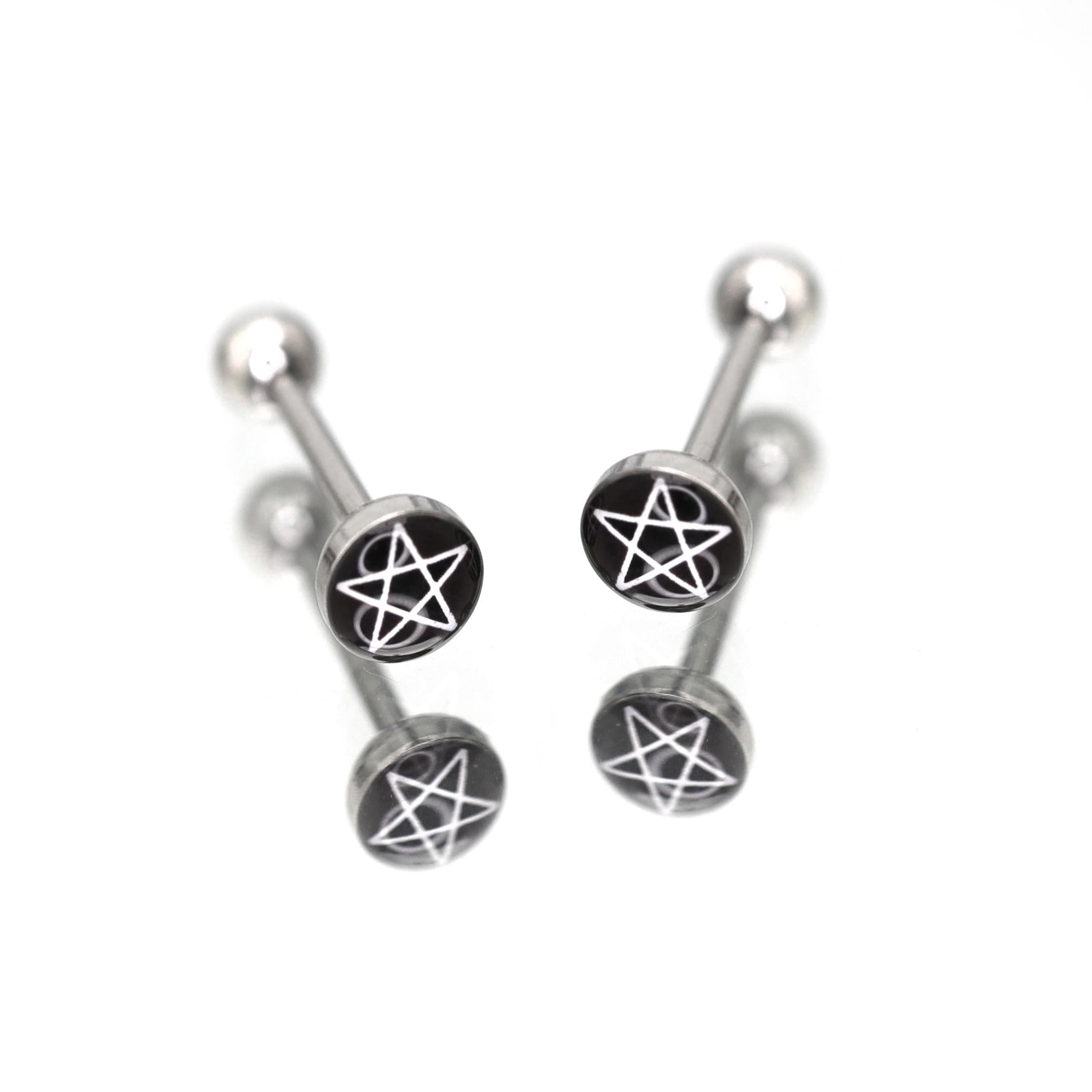 Resin Oil Slick Star tongue stud