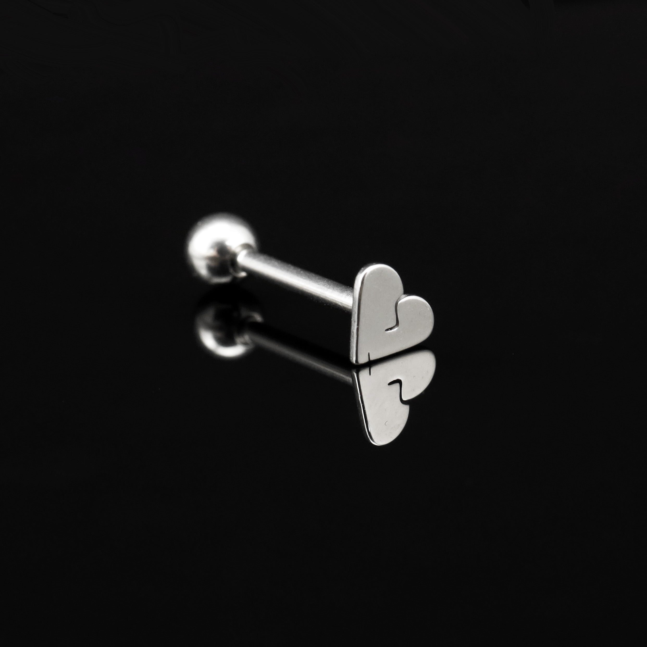 Broken Heart Stainless Steel Tongue Stud