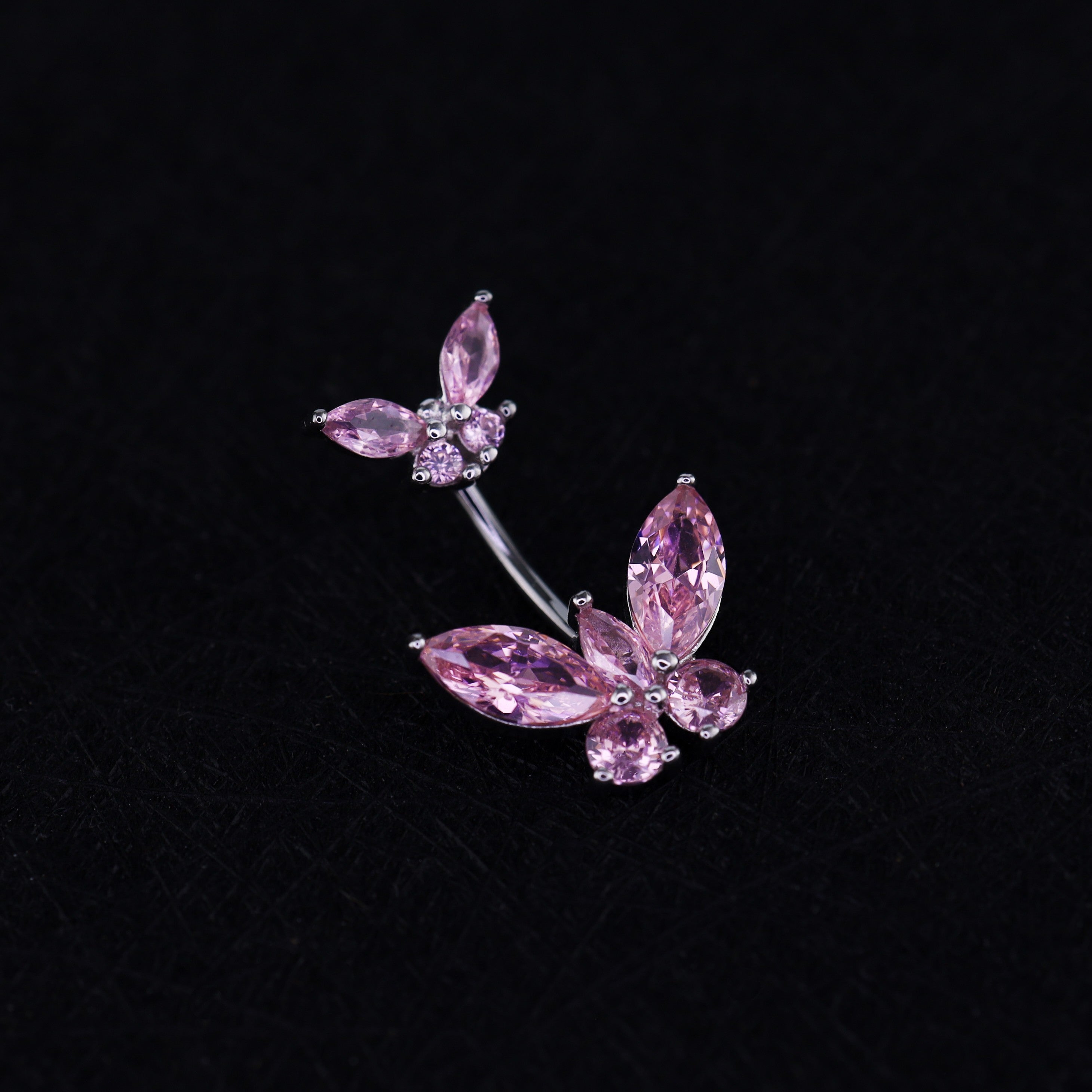 Butterfly CZ S925 Sterling Silver Belly Ring