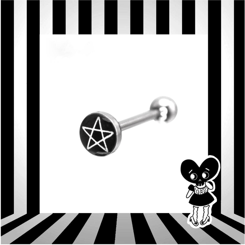 Resin Oil Slick Star tongue stud