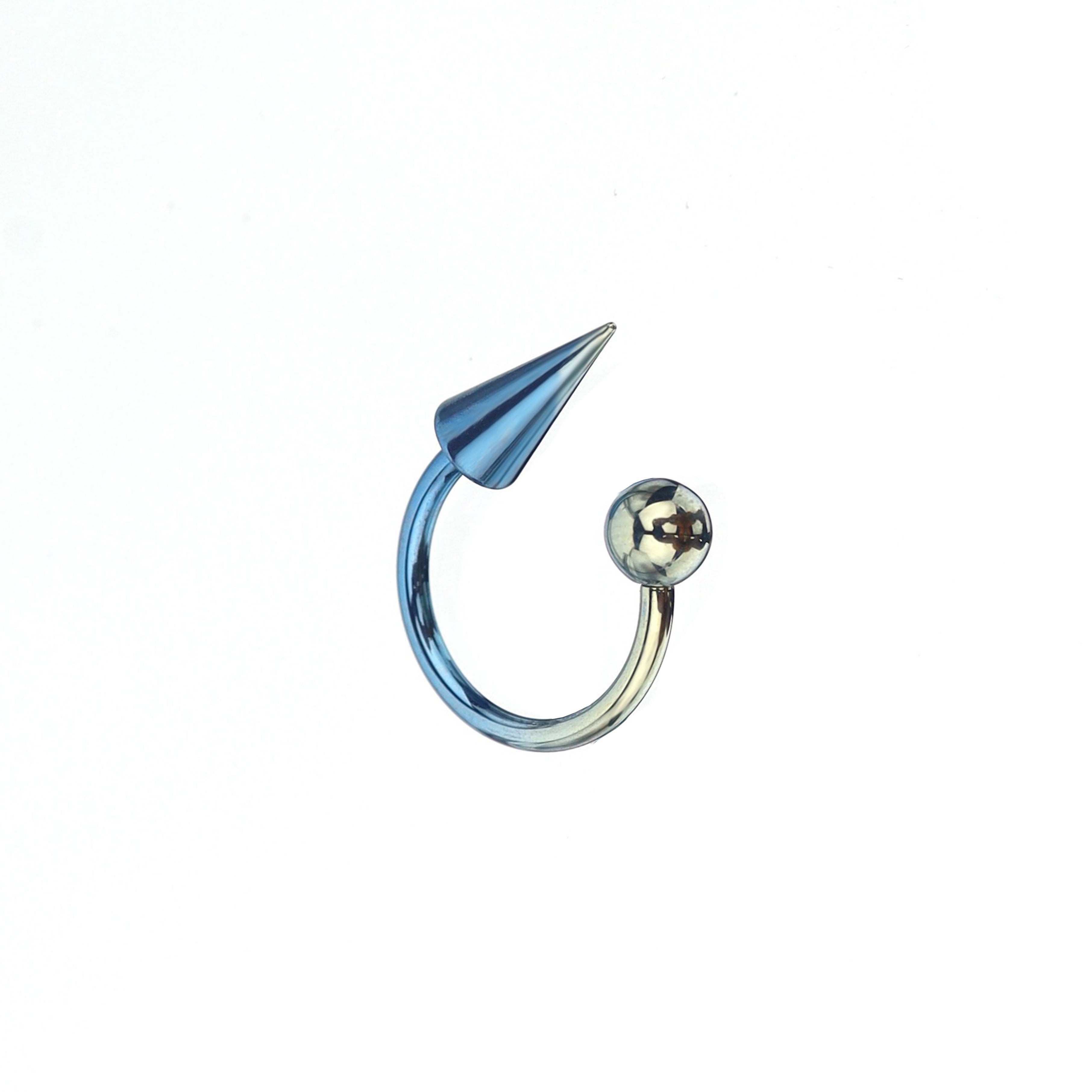 Spike and Ball Ends Horseshoe Titanium Lip Ring