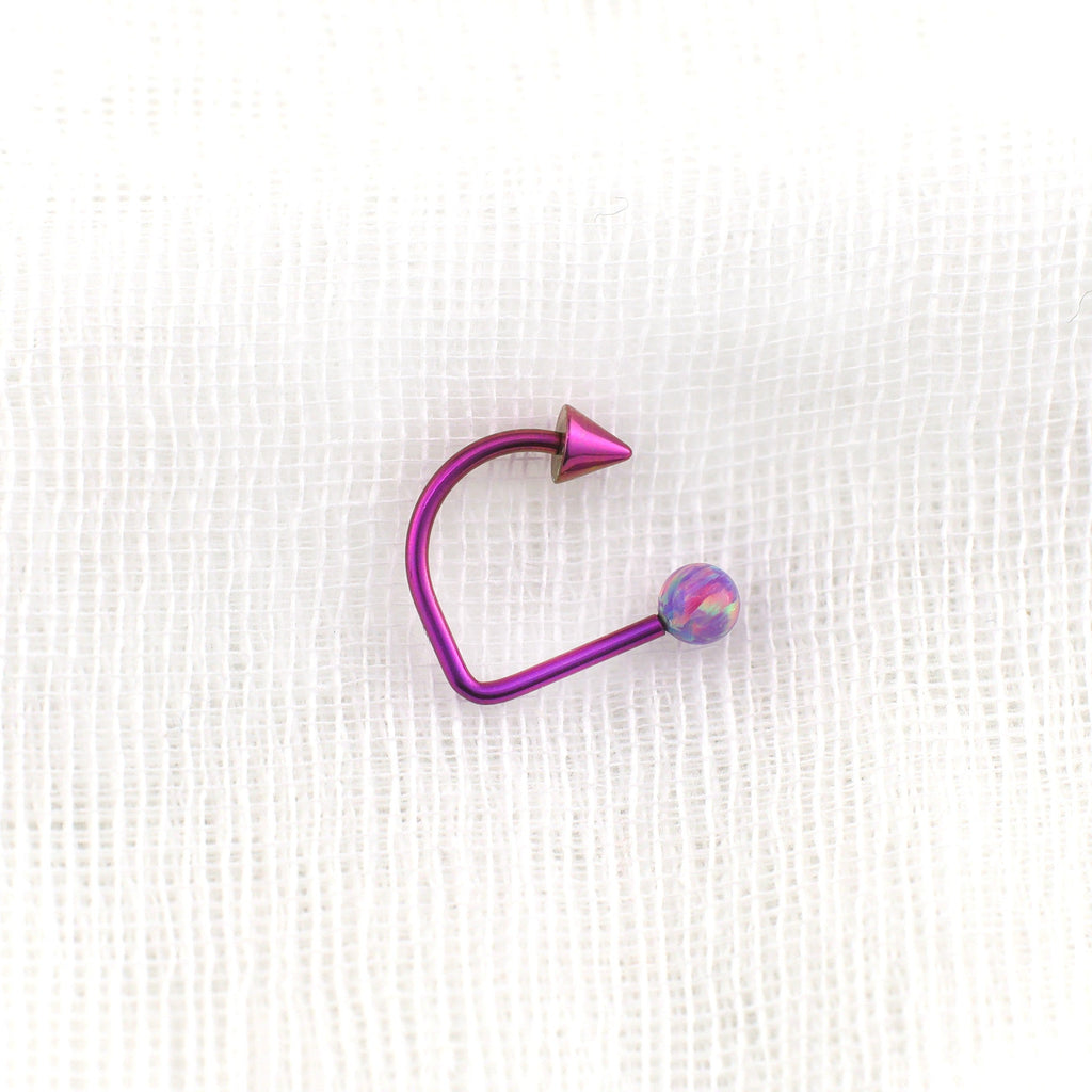 Opal Spike Titanium Internally Threaded U-Ring