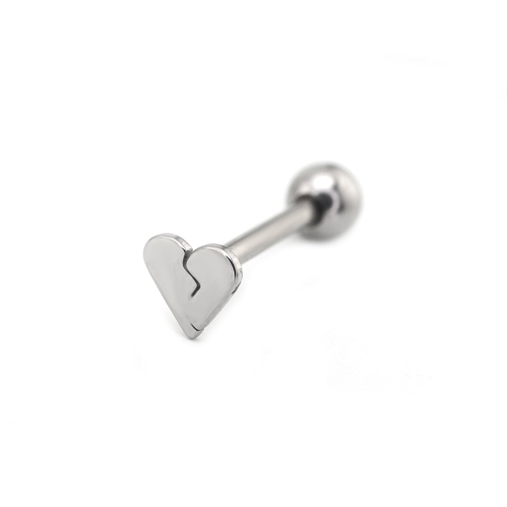 Broken Heart Stainless Steel Tongue Stud