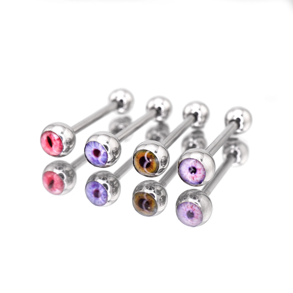 Eye Design Oil Slick stainless steel barbell nail