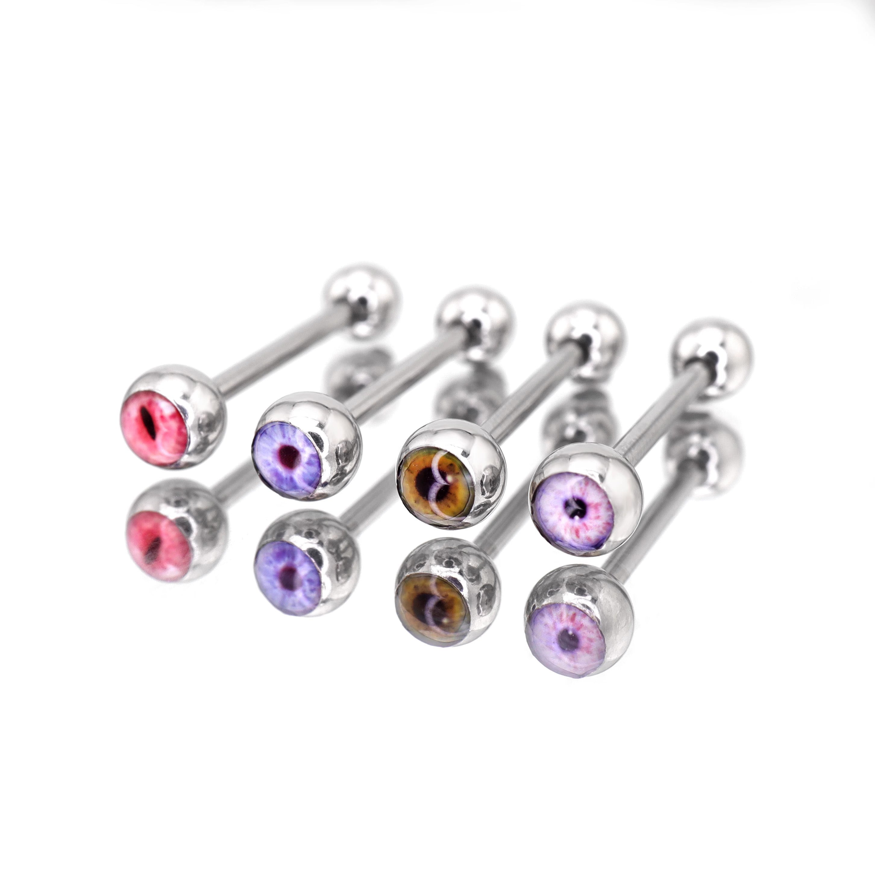 Eye Design Oil Slick stainless steel barbell nail