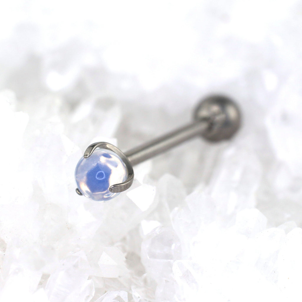 Agate Ball Internally Threaded Titanium Barbell