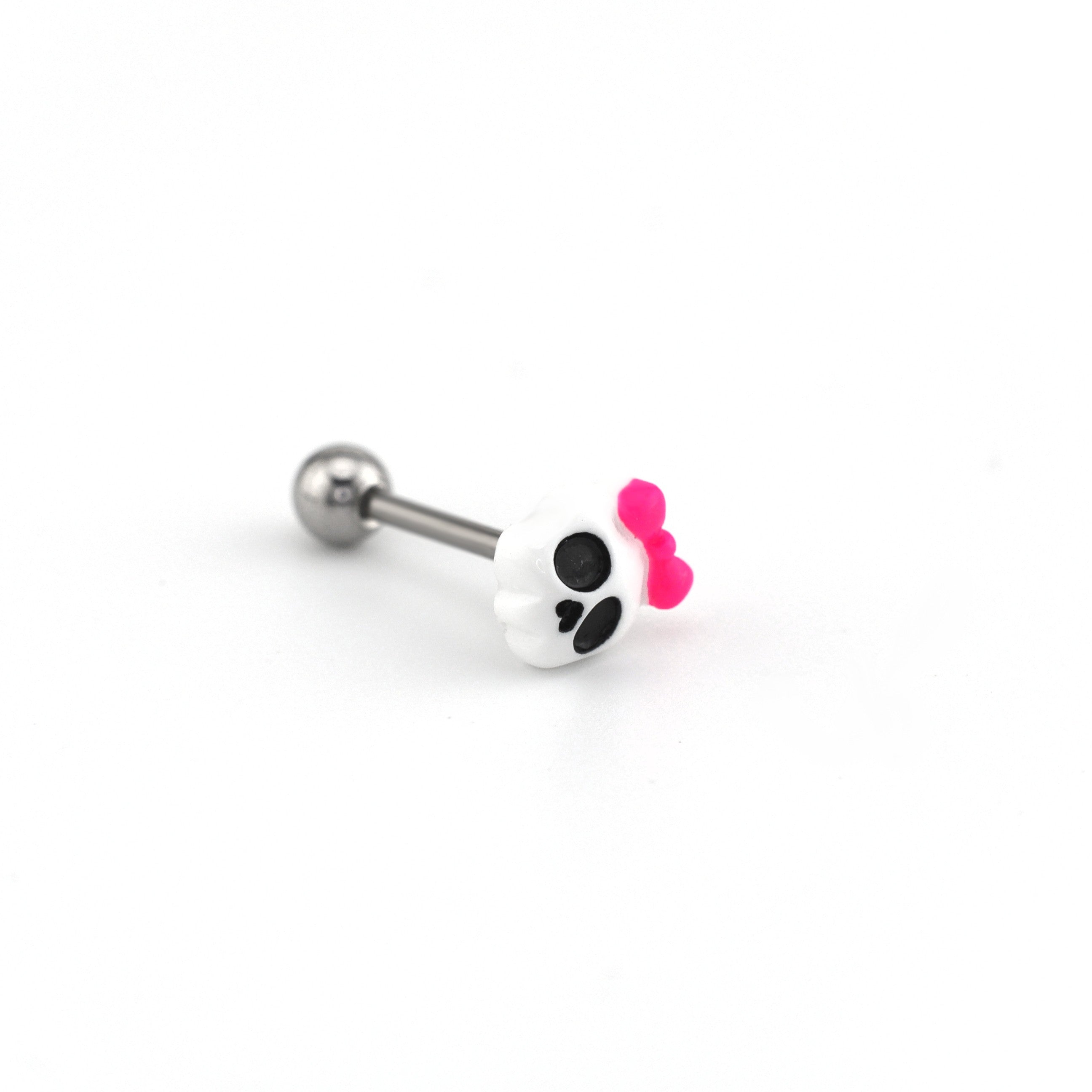 Resin Skull Face Stainless Steel Tongue stud