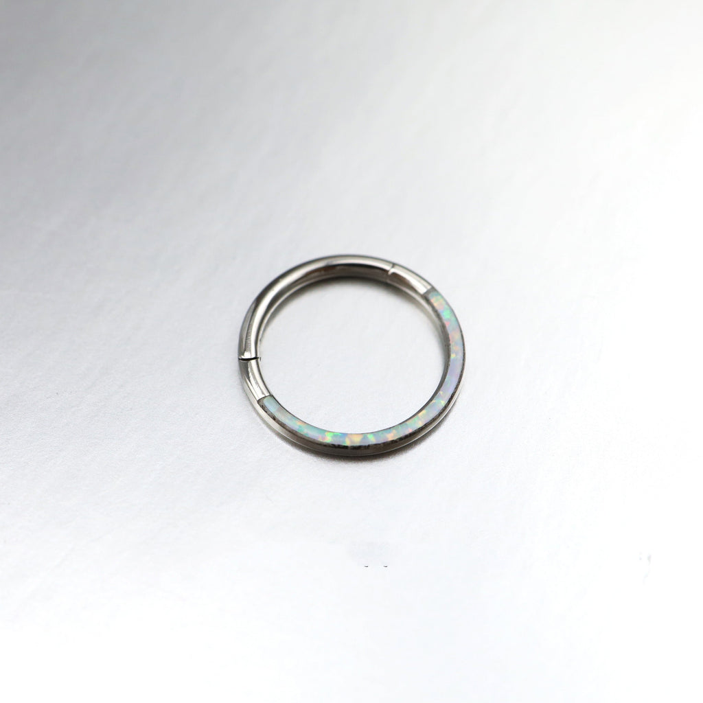 Opal Half Titanium Segment Hoop