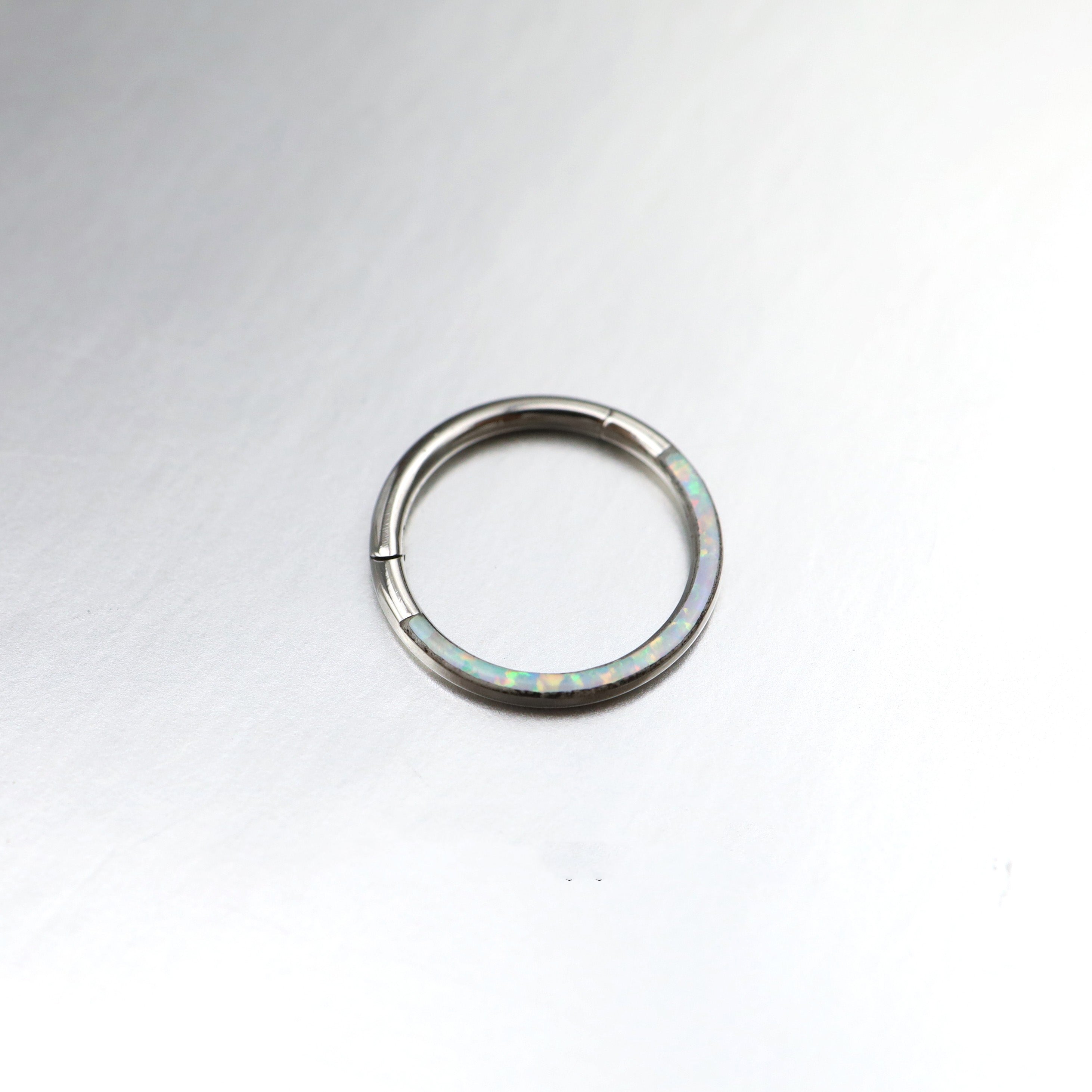 Opal Half Titanium Segment Hoop