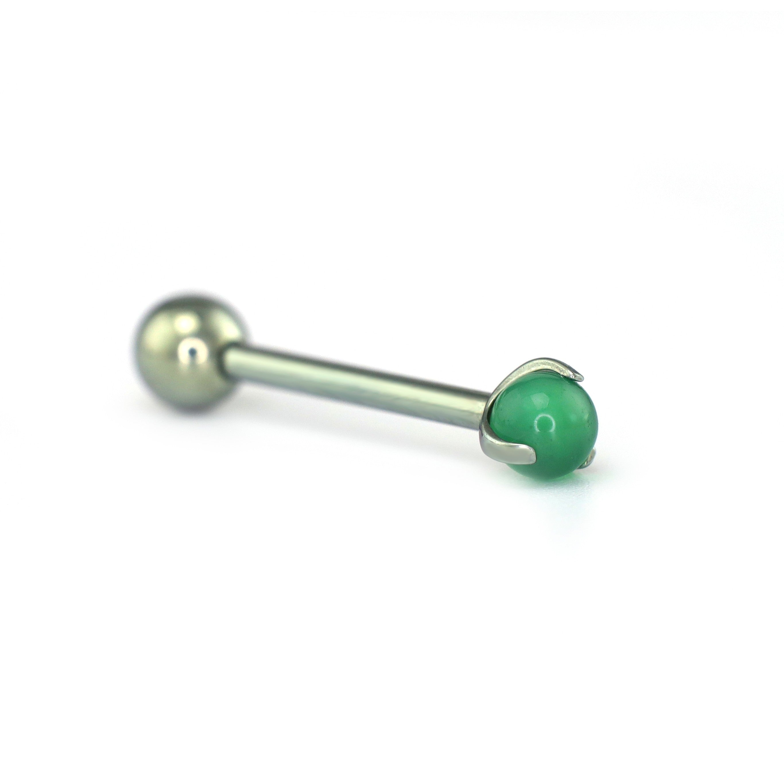 Agate Ball Internally Threaded Titanium Barbell