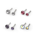 4/8PCS 20G Crystal Nostril Stud Set