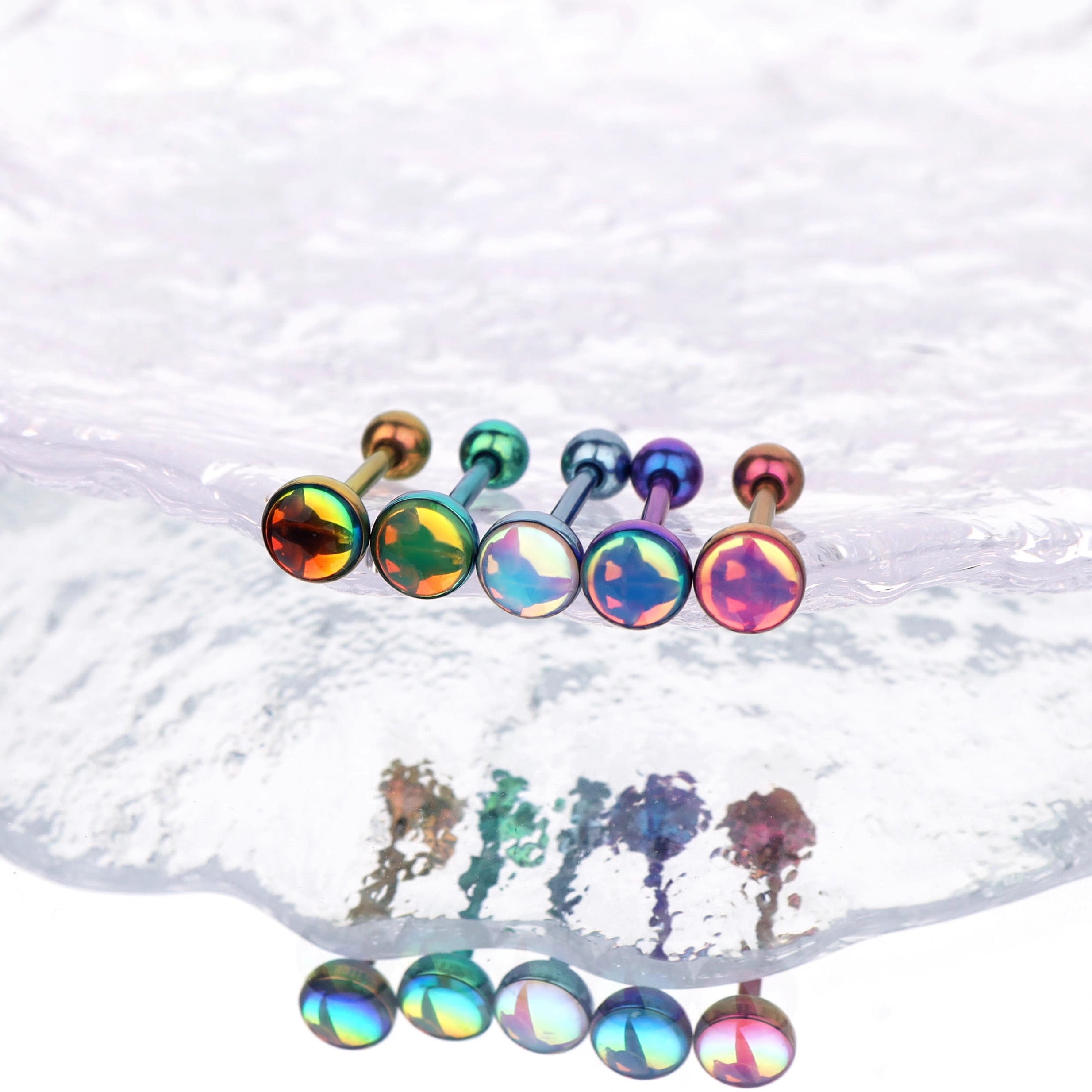 Dreamy Oil Resin Titanium Tongue Stud