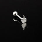 Middle Finger Gesture stainless steel Tongue Stud