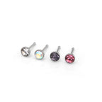 4/8PCS 20G Crystal Nostril Stud Set