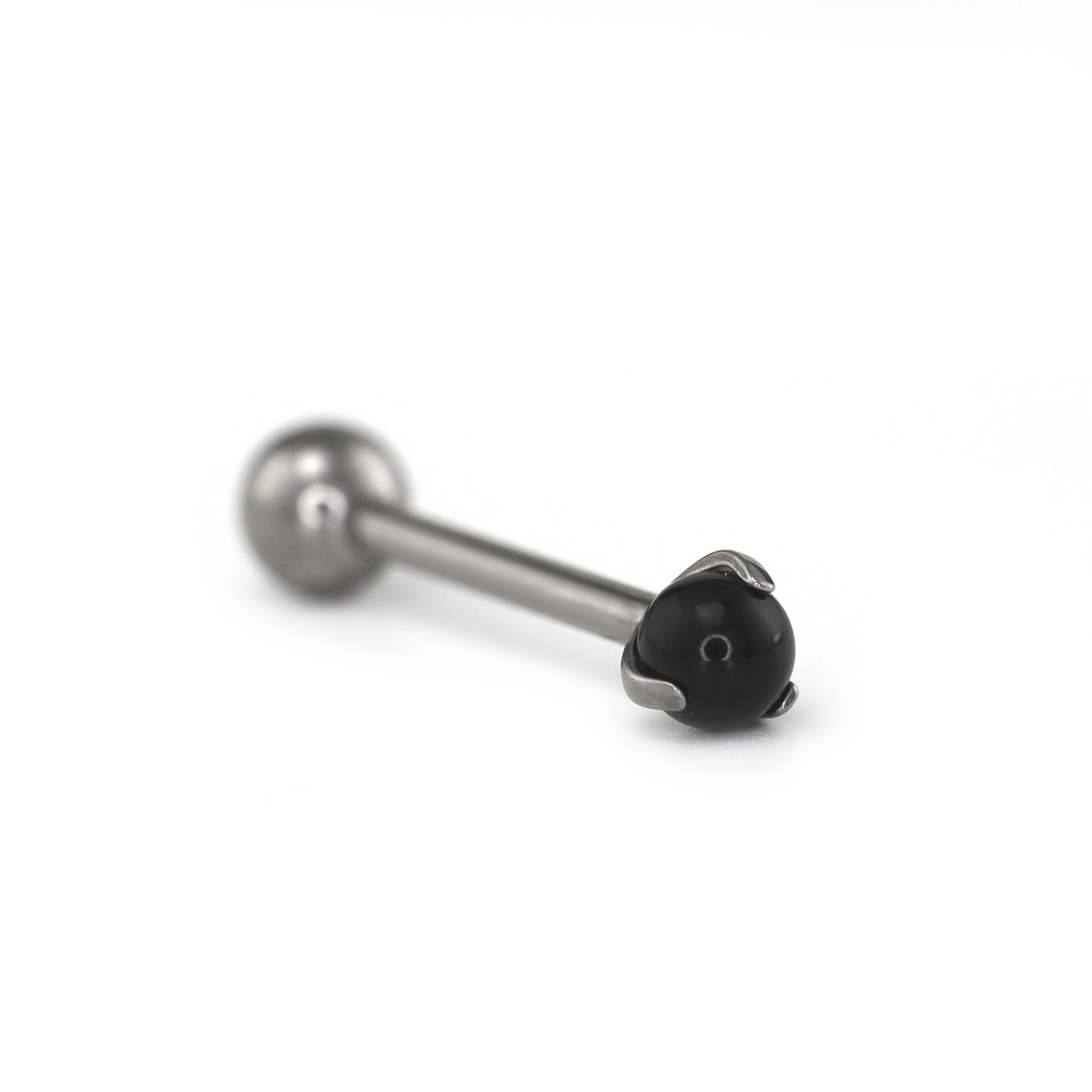 Agate Ball Internally Threaded Titanium Barbell