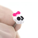 Resin Skull Face Stainless Steel Tongue stud