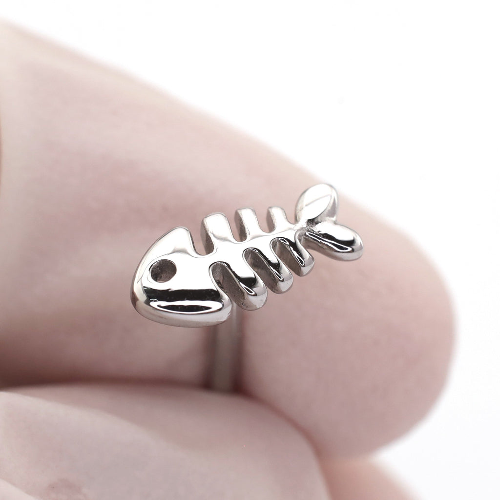 Fishbone stainless steel Tongue Barbell