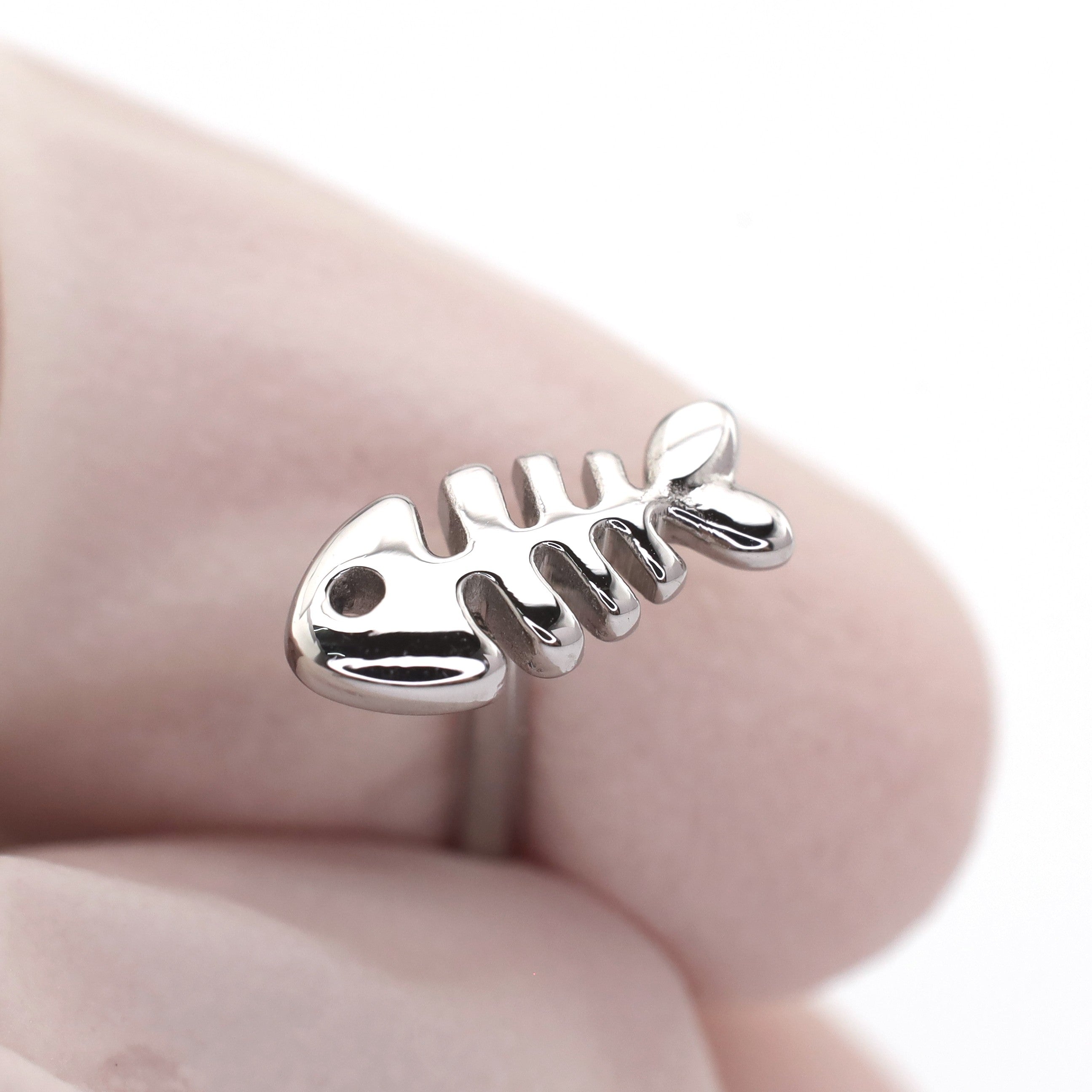 Fishbone stainless steel Tongue Barbell