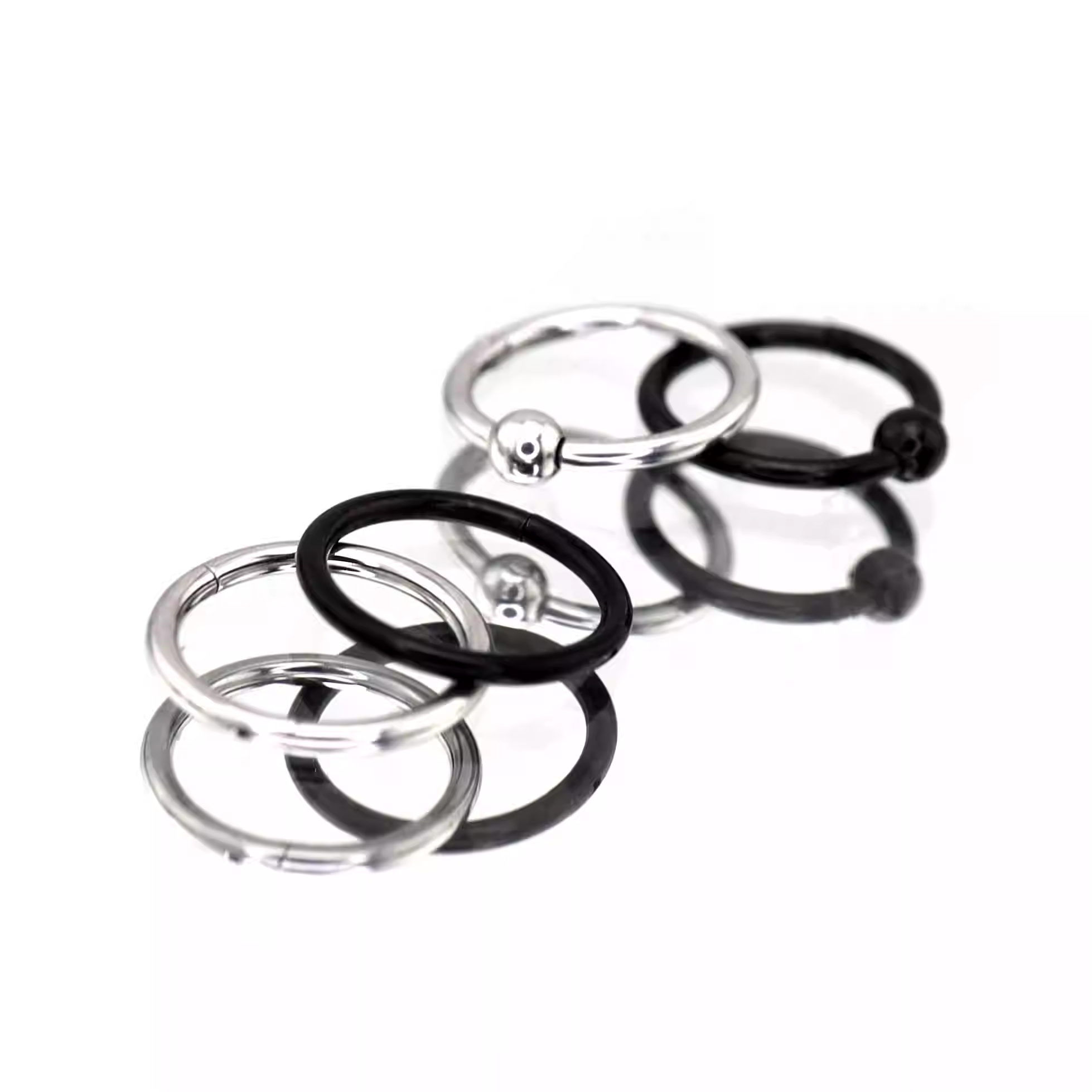 4PCS 16G Stainless Steel Nose Hoop Set