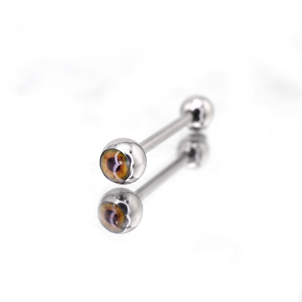 Eye Design Oil Slick stainless steel barbell nail