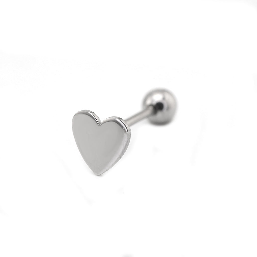 Flat Heart stainless steel Tongue Ring