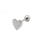 Flat Heart stainless steel Tongue Ring