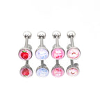 Cute motifs Epoxy Resin Stainless steel tongue stud