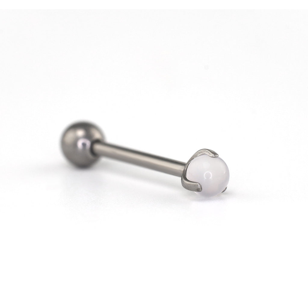 Agate Ball Internally Threaded Titanium Barbell