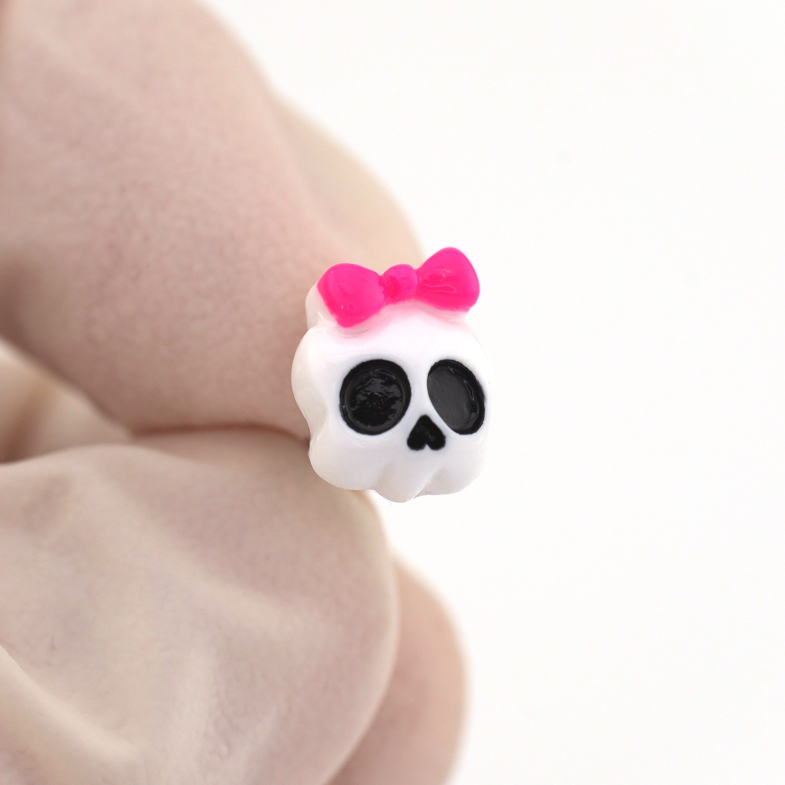 Resin Skull Face Stainless Steel Tongue stud