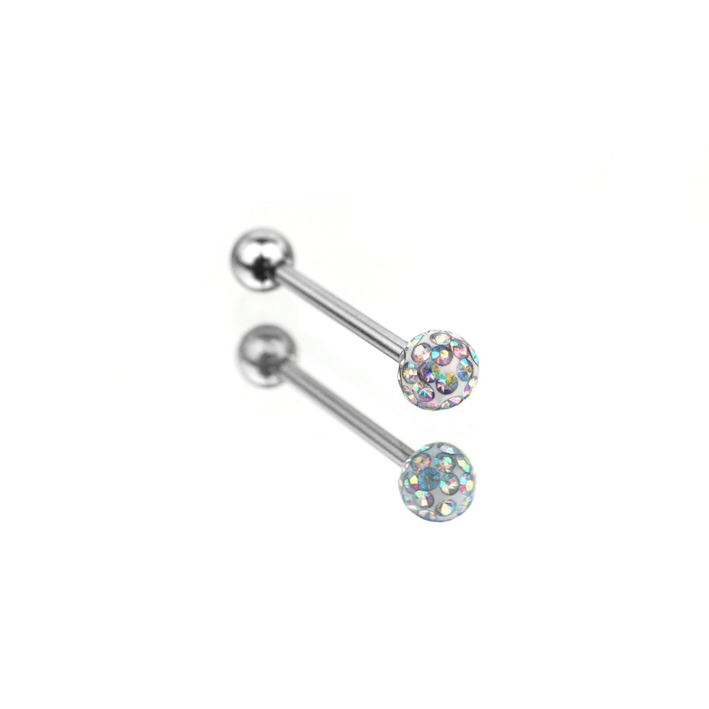 Full CZ  Stainless Steel barbell studs