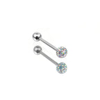 Full CZ  Stainless Steel barbell studs