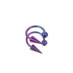Spike and Ball Ends Horseshoe Titanium Lip Ring