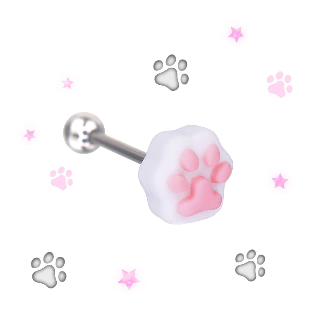 Paws & Purrs Cute Kitten Claw Resin Tongue Stud
