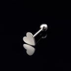 Flat Heart stainless steel Tongue Ring