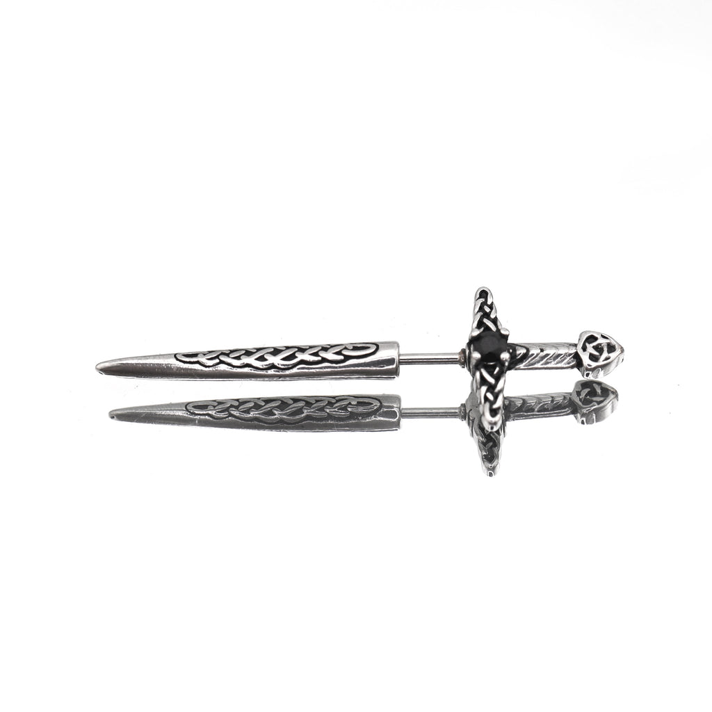 Engraved Dark Fantasy Dagger stainless steel Studs