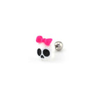 Resin Cute Skull Stainless Steel Ear Studs