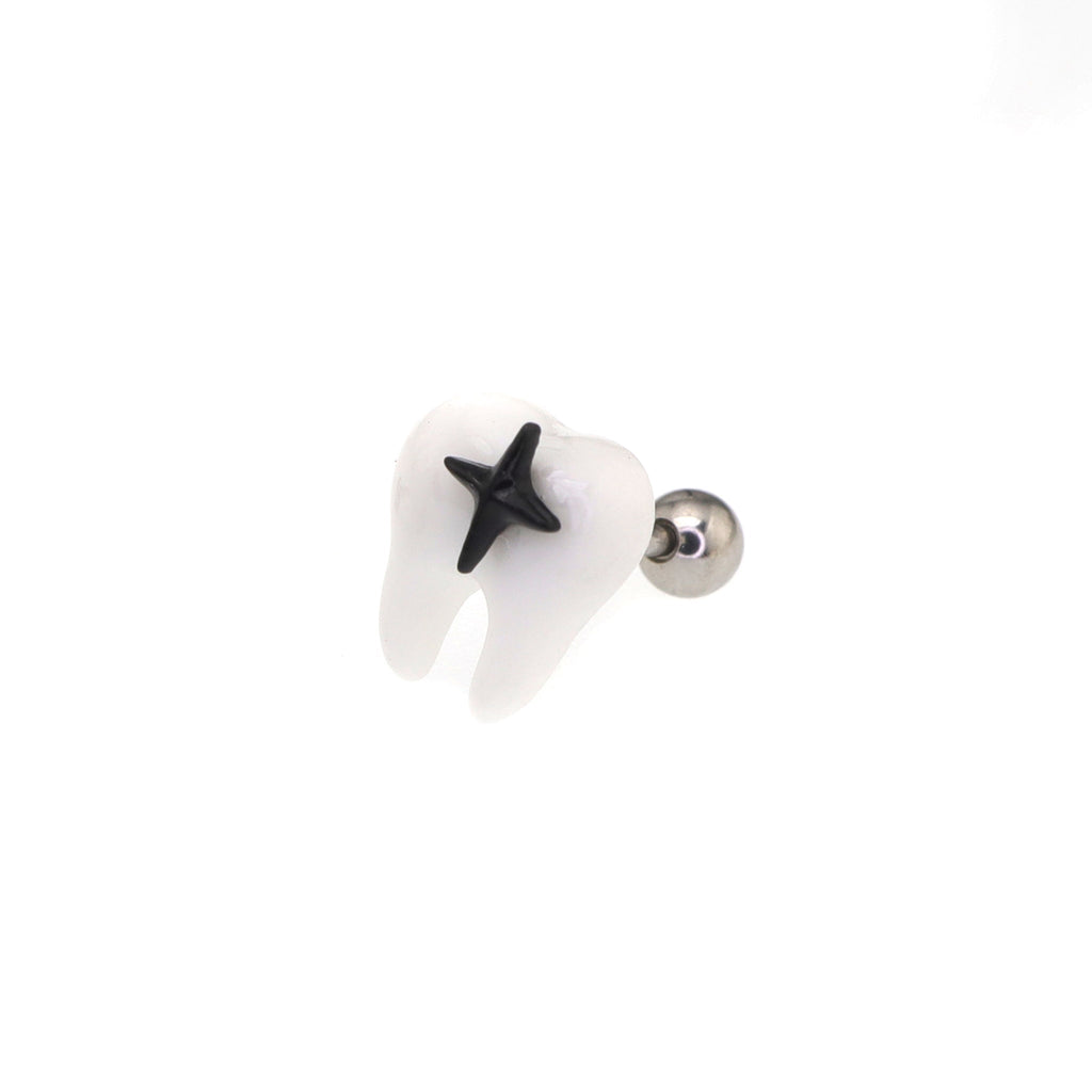 Star Tooth Resin stainless steel Ear Stud