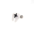 Star Tooth Resin stainless steel Ear Stud