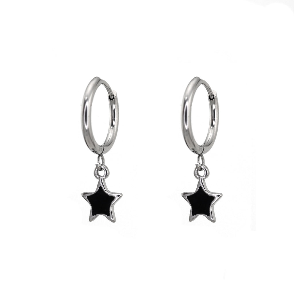 Oil Slick Star stainless steel Pendant Ear Ring