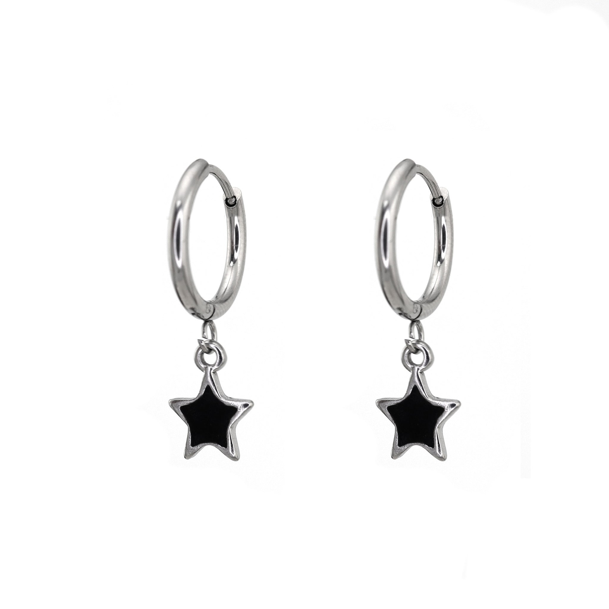Oil Slick Star stainless steel Pendant Ear Ring