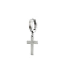 Mirror-Finish Cross Stainless Steel Earrings