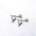 20G Fluid Art Heart CZ Ear Studs